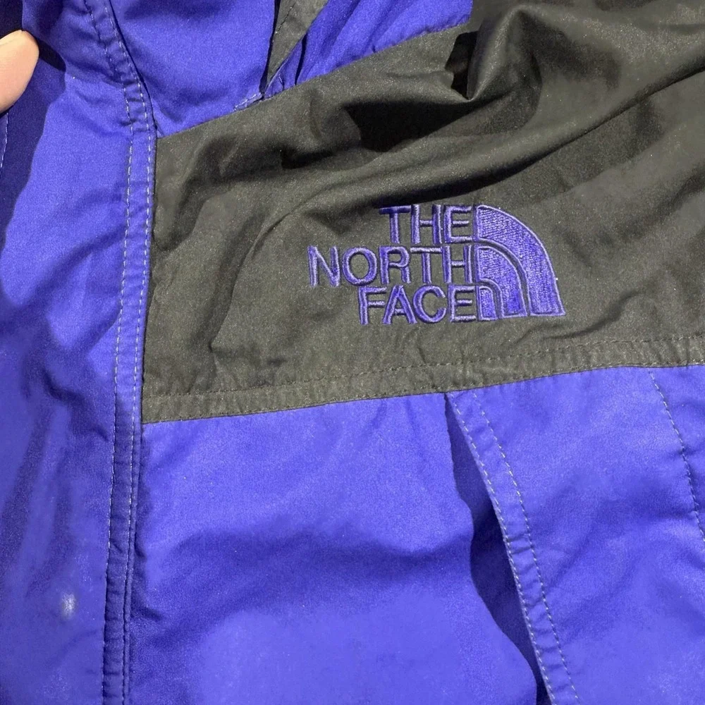 The North Face Jacket Mens Medium Blue Hooded Full Zip Nylon Rain Coat Outdoor